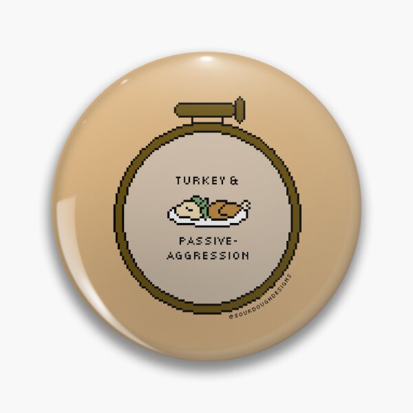 Item preview, turkey & passive aggression - pixel art! designed and sold by sourdough designs ૮ ˶ᵔ ᵕ ᵔ˶ ა.