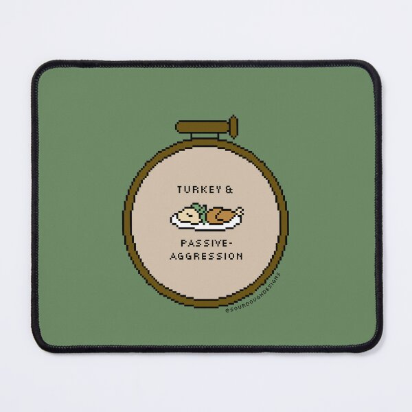 Item preview, turkey & passive aggression - pixel art! designed and sold by sourdough designs ૮ ˶ᵔ ᵕ ᵔ˶ ა.