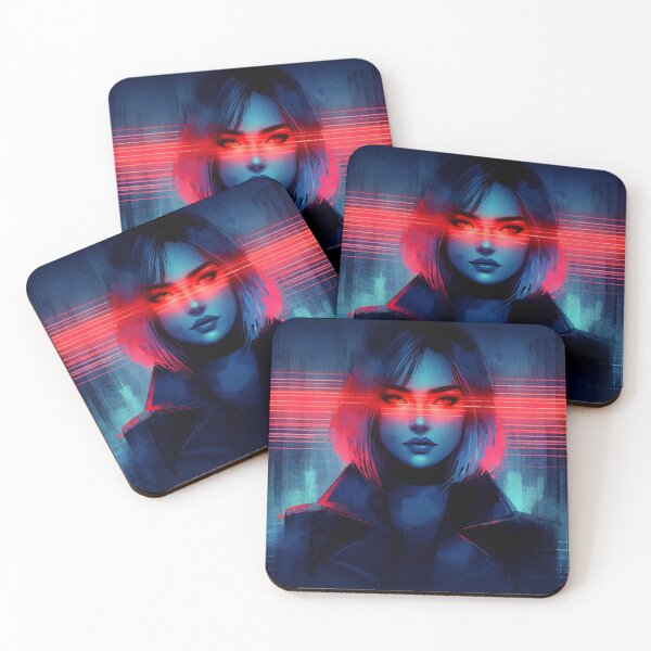 Item preview, Neon Girl Red Eyes [neo noir aesthetic] designed and sold by RESToRAPTOR.