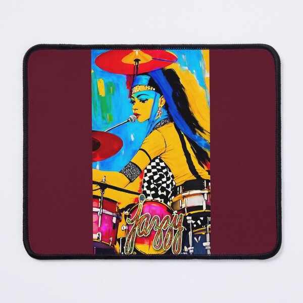 Item preview, colorful jazz festival, singer microphone and drums, jazzy vignette on the drum, designed and sold by Creativesphotos.