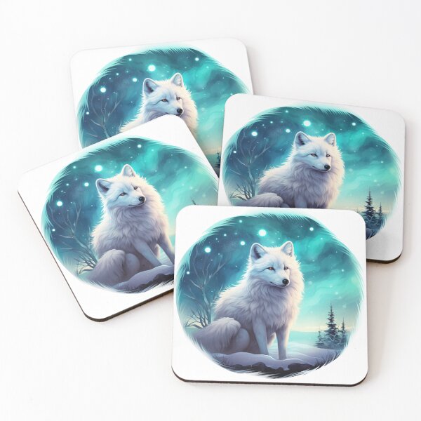 Item preview, Northern Lights Arctic Fox designed and sold by NicolasGlowArt.