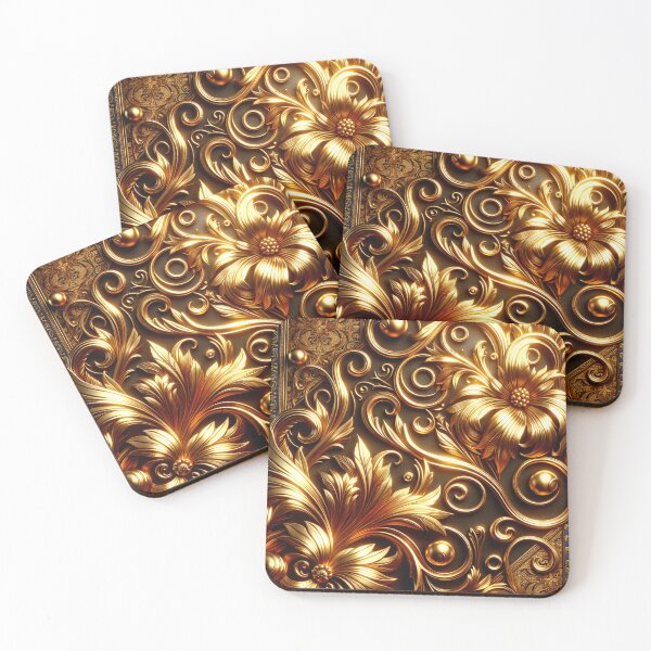 Item preview, Colorful 24k Gold Leaf Ornamental Flower Pattern designed and sold by HippieFarms11.