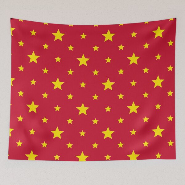 Item preview, Red Yellow Star China Color Repetitive Symbolic Chinese Mandarin Language East Asia Peking Geometric Pattern designed and sold by PenguinForests.
