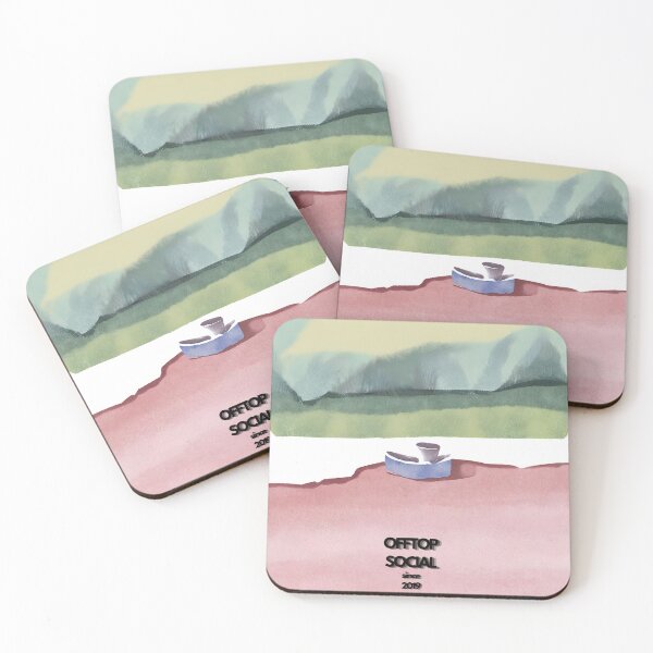 Item preview, Abstract Watercolor Painting Depicting Mountain Landscape With Text Overlay designed and sold by OfftopSocial.