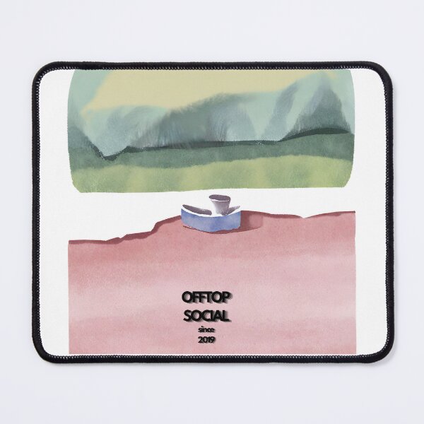 Item preview, Abstract Watercolor Painting Depicting Mountain Landscape With Text Overlay designed and sold by OfftopSocial.
