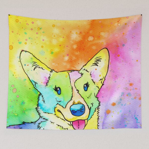 Item preview, Sweet Rainbow Watercolor Corgi designed and sold by KelseyLovelle.