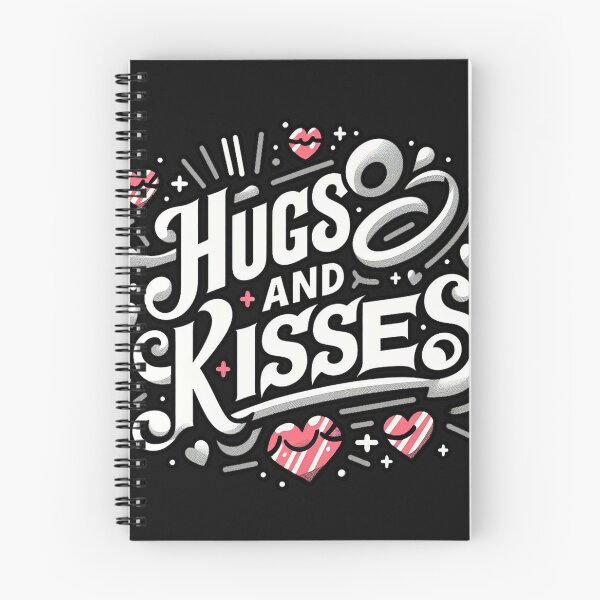 Item preview, Hugs and Kisses Typography - Cute Valentine’s Day Black Letter Design designed and sold by diegomenjivar92.