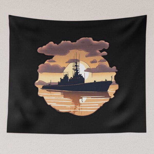 Item preview, Navy Ship Sunset designed and sold by Aquillashop.
