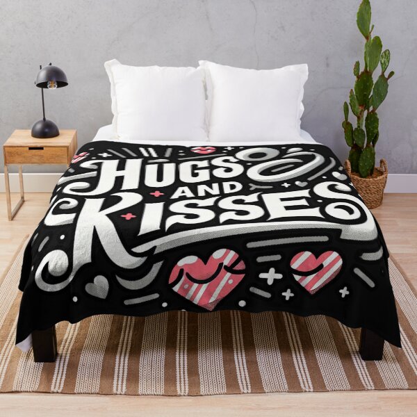 Item preview, Hugs and Kisses Typography - Cute Valentine’s Day Black Letter Design designed and sold by diegomenjivar92.
