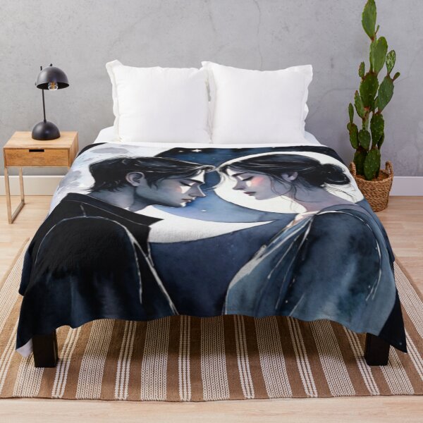 Item preview, a couple facing the moon at night in black designed and sold by relaxbito.