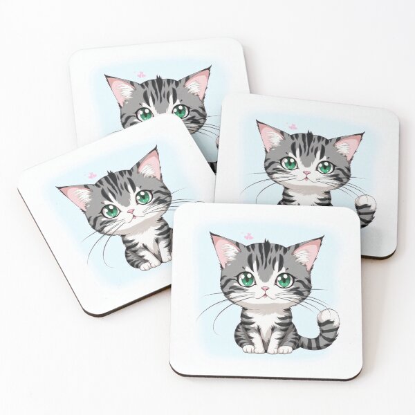 Item preview, A striped kitten with hearts. designed and sold by Sopilka.
