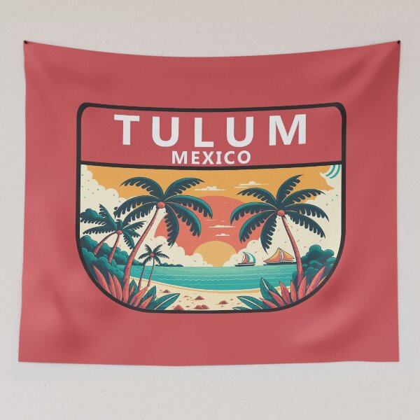 Item preview, Tulum Mexico Retro Emblem designed and sold by KrisSidDesigns.