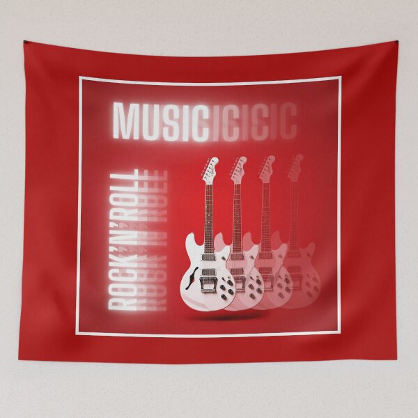Item preview, Rock'n'roll music, white guitar graphics designed and sold by silent-violin.