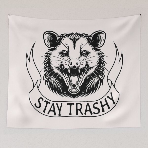 Item preview, Stay Trashy Funny Possum designed and sold by humnoo.