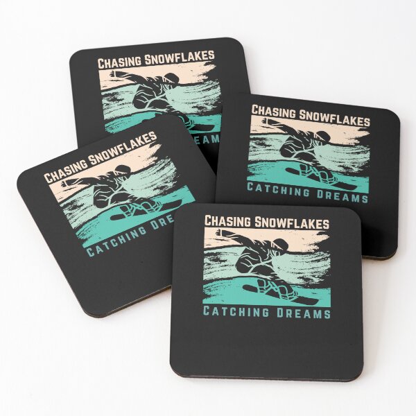 Item preview, Snowboarding CHASING SNOWFLAKES CATCHING DREAMS - Snowboarder quotes - Winter Sport Snowboarder Gift designed and sold by MWProject.