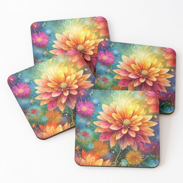 Item preview, Floral Explosion: Bursting Color Pattern designed and sold by LyssasMindArt.