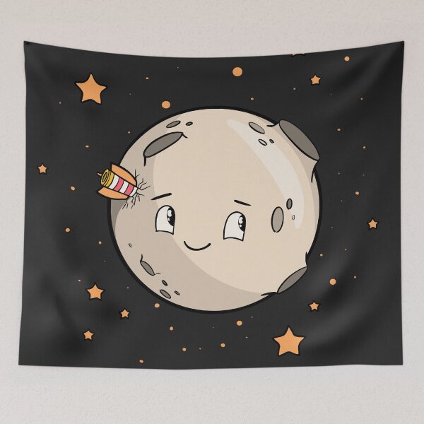 Item preview, MOON FACE STARS AND ROCKET designed and sold by Sanny88.