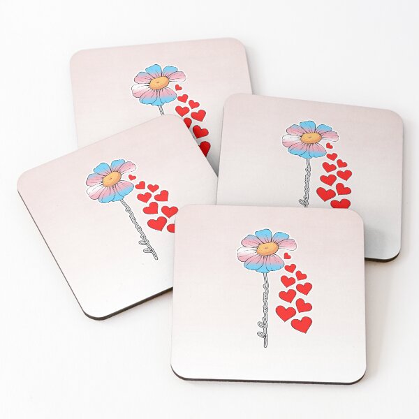 Item preview, Hearts and Flower in Transgender Flag Colors designed and sold by Savchuk-Vova.
