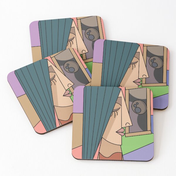Aperçu de l'œuvre Cheveux bleus pop art, art coloré, inspiration cubiste créée et vendue par raymishop.