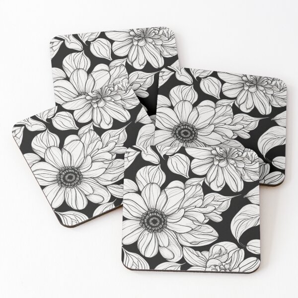 Item preview, Monochrome Floral Medley designed and sold by nightspeed.