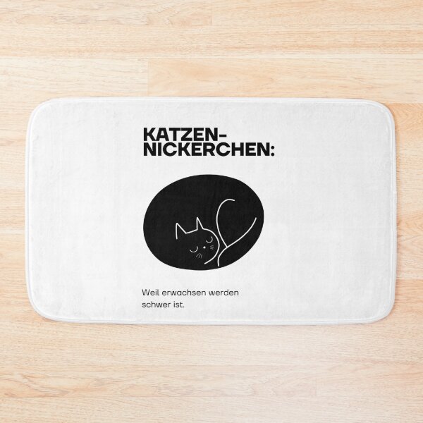 Item preview, Katzen-Nickerchen: Weil erwachsen werden schwer ist |  Black Cat Illustration - Humor Design designed and sold by RM-Journey.