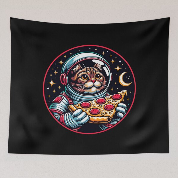 Item preview, Space Cat Pizza designed and sold by SeledineArt.