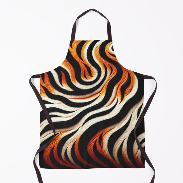 Item preview, Black White Orange Wavy Tiger Skin Pattern designed and sold by HippieFarms11.