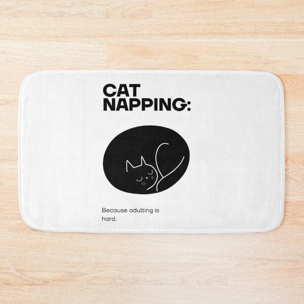 Item preview, Cat Napping: Because Adulting is Hard |  Black Cat Illustration - Humor Design designed and sold by RM-Journey.