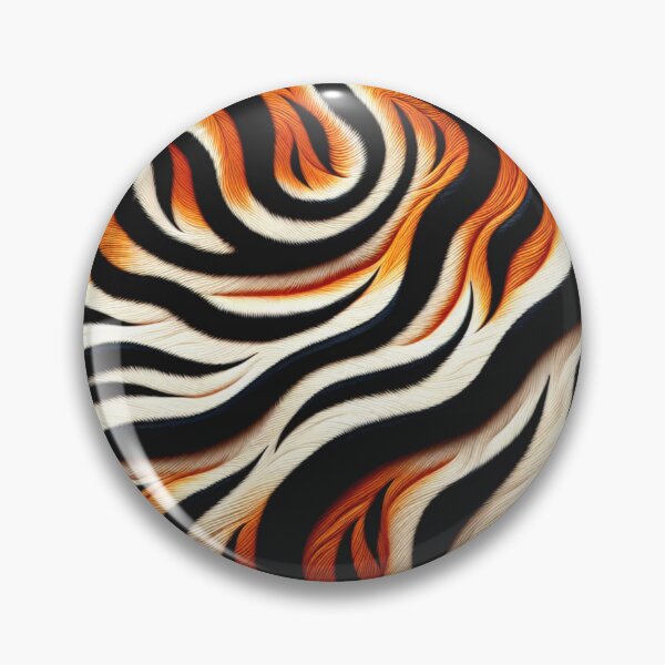 Item preview, Black White Orange Wavy Tiger Skin Pattern designed and sold by HippieFarms11.