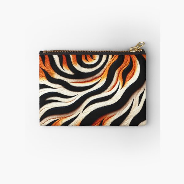 Item preview, Black White Orange Wavy Tiger Skin Pattern designed and sold by HippieFarms11.