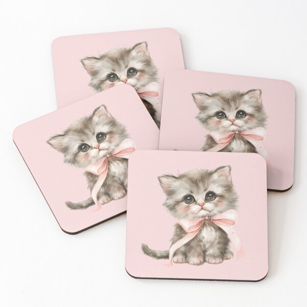Item preview, Charming Coquette Cat With Bow - Cute Kitten designed and sold by ElLocoMus.