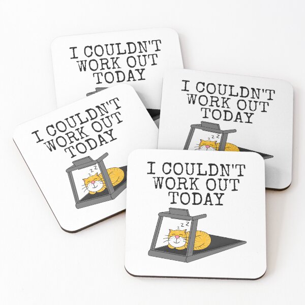 Item preview, Cat Treadmill, I Couldn't Work Out Today, Fitness Funny designed and sold by doodlerob.