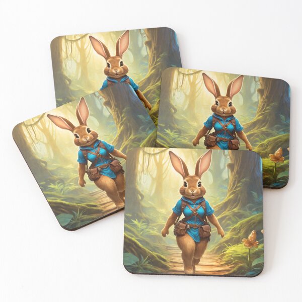 Item preview, Cute Female Bunny adventurer walking through a magical forest. designed and sold by Rodissimus1984.