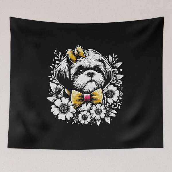 Item preview, Floral Adorned Yorkie designed and sold by Quirky Shirts.