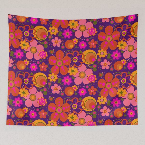 Item preview, Orange and hot pink, flower power designed and sold by Lauren Vice.