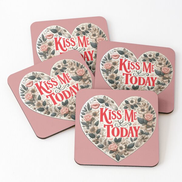 Item preview, Valentine's Day Kiss me today heart in flowers  designed and sold by JaroDesign2023.