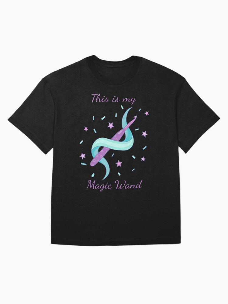 Thumbnail 3 of 7, Oversized T-Shirt, Crochet hook this is my magic wand designed and sold by indiVisibl.