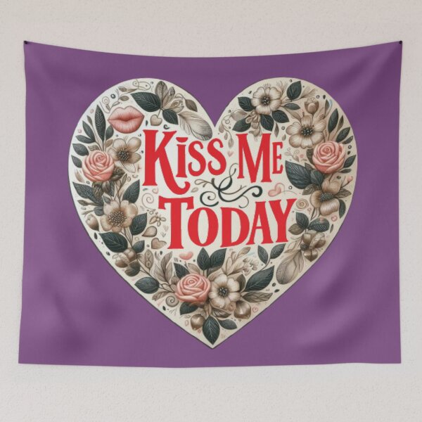 Item preview, Valentine's Day Kiss me today heart in flowers  designed and sold by JaroDesign2023.
