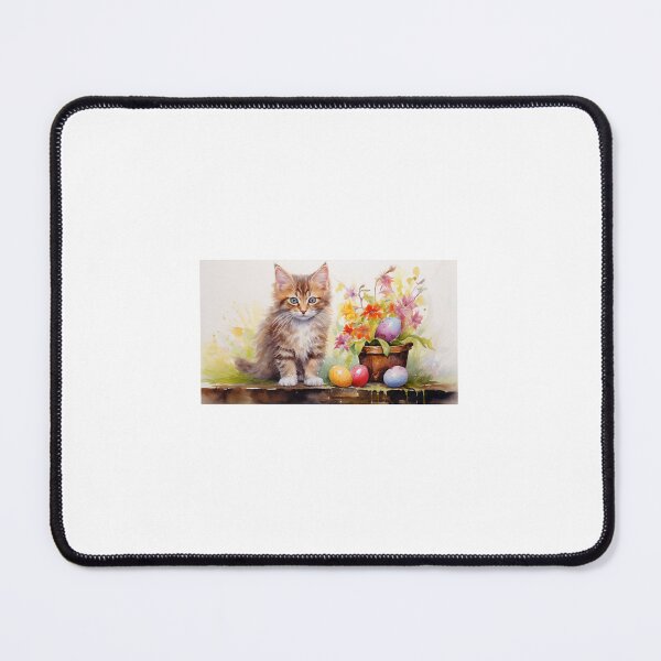Item preview, un gato y unos huevos de pascua designed and sold by RaveAnimals.