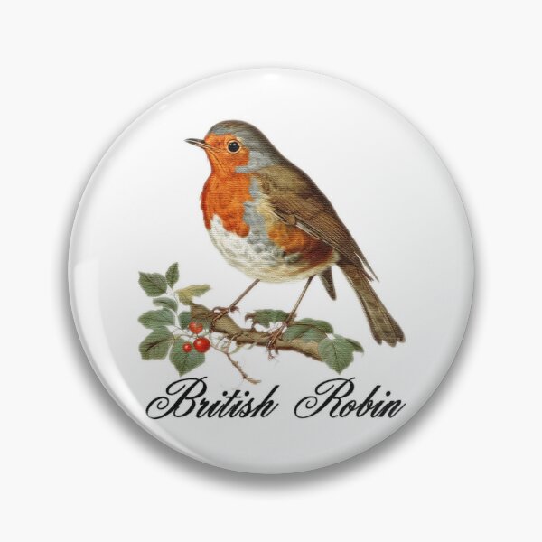 Item preview, a british robin  sitting on a branch designed and sold by jnsmerchstore.