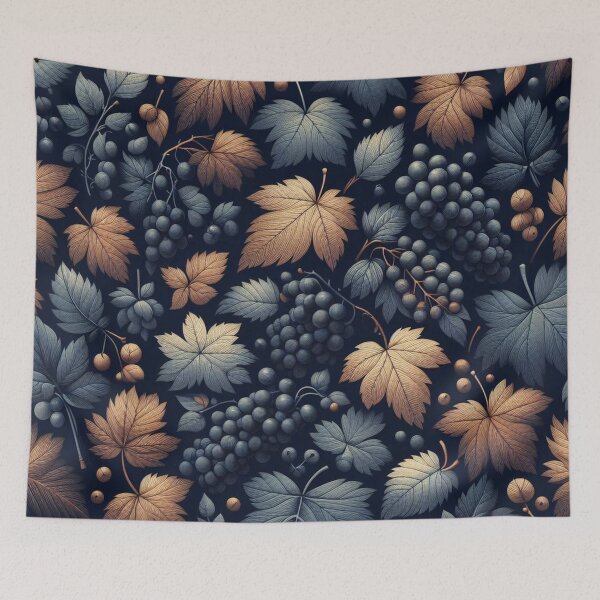 Item preview, Autumn Leaves & Tiny Grapes Fabric Elegance designed and sold by Rui Fernandes.