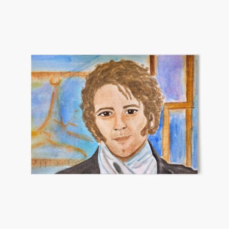 Mr. Darcy in Watercolor by SassE Art Board Print