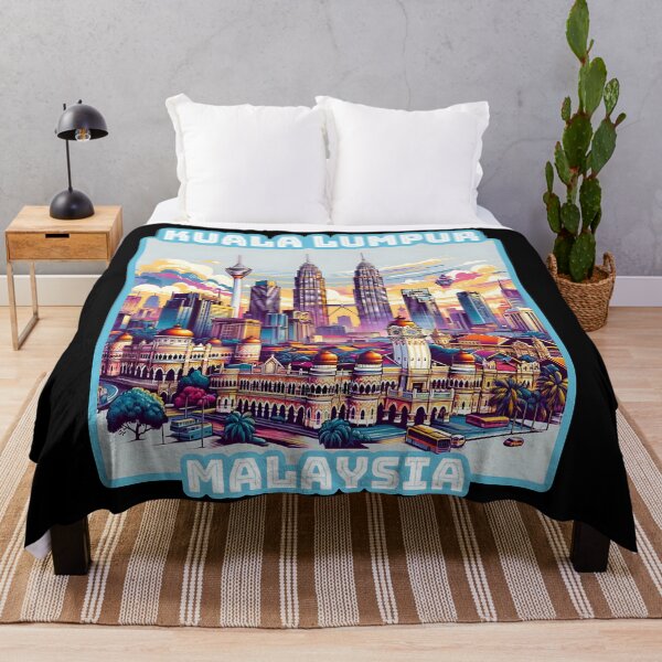 Item preview, Kuala Lumpur Malaysia skyline Vintage Travel art designed and sold by Unitepeople.