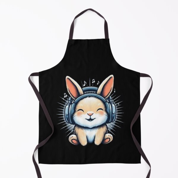 Item preview, "Cute funny bunny dj wearing headphones n". Bunny lovers designed and sold by Obinne.