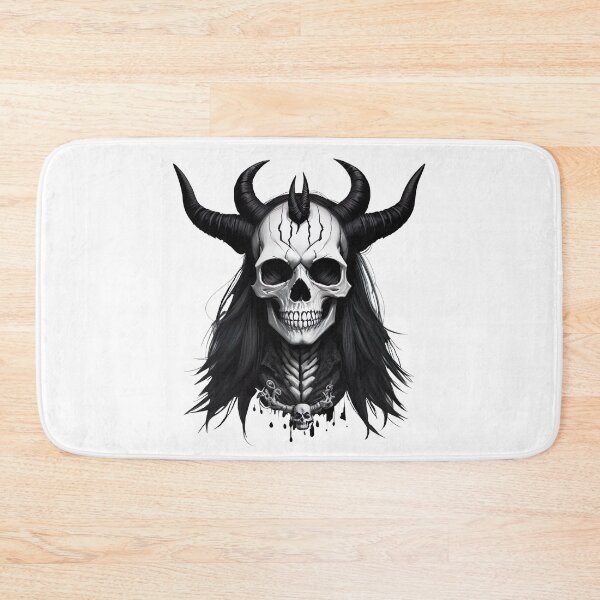 Item preview, Skull with horns devil skull designed and sold by Frostquest.
