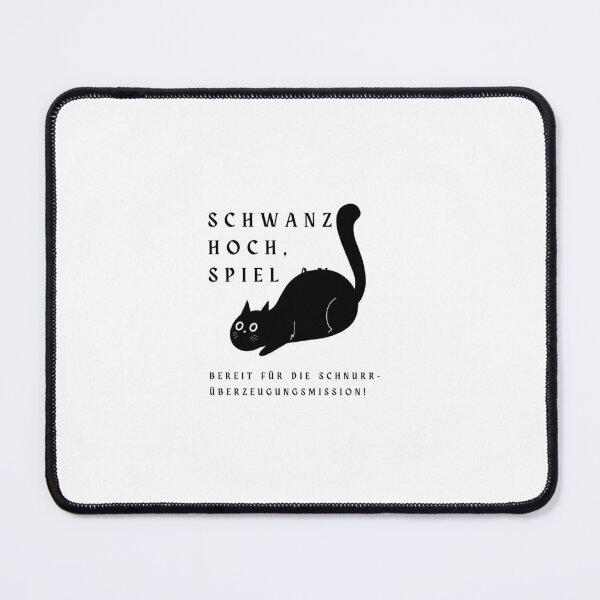 Item preview, Schwanz hoch, Spiel an. Bereit für die Schnurr-Überzeugungsmission! |  Black Cat Mission Design - Humor Design designed and sold by RM-Journey.