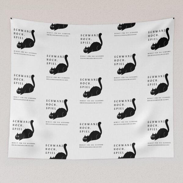 Item preview, Schwanz hoch, Spiel an. Bereit für die Schnurr-Überzeugungsmission! | Black Cat Mission Design - Humor Design designed and sold by RM-Journey.