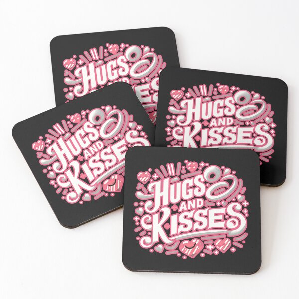 Item preview, Hugs and Kisses Typography - Cute Valentine’s Day Pink and cuteLetter Design designed and sold by diegomenjivar92.