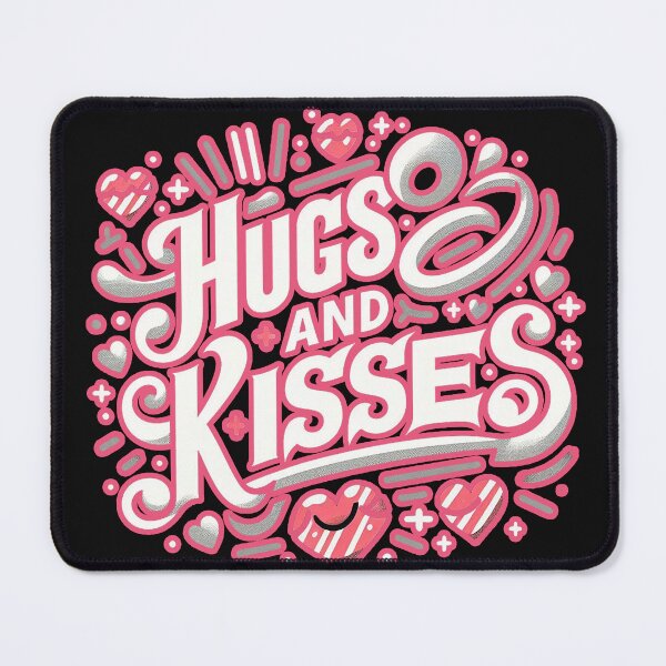 Item preview, Hugs and Kisses Typography - Cute Valentine’s Day Pink and cuteLetter Design designed and sold by diegomenjivar92.