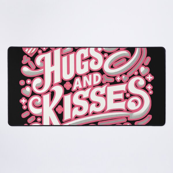 Item preview, Hugs and Kisses Typography - Cute Valentine’s Day Pink and cuteLetter Design designed and sold by diegomenjivar92.